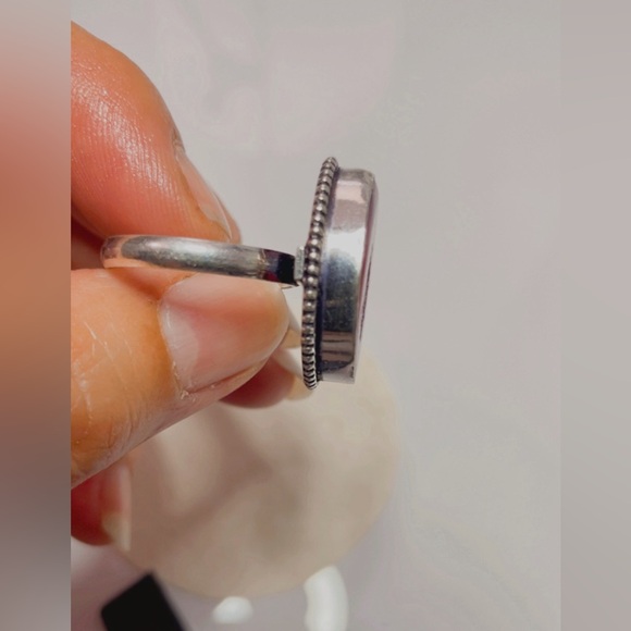 925 Sterling Silver Plated Pink gem women’s ring. SIZE 10 - Picture 14 of 17